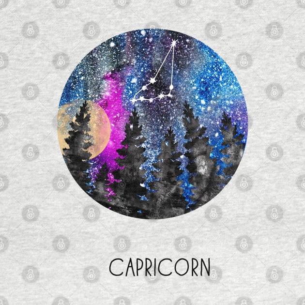 Capricorn Constellation, Capricorn by RosaliArt